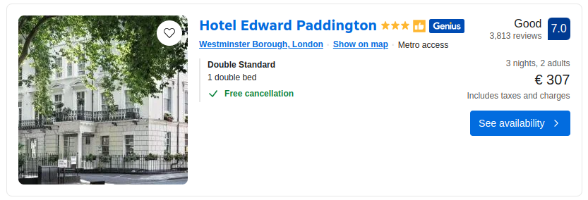 Hotel Edward Paddington