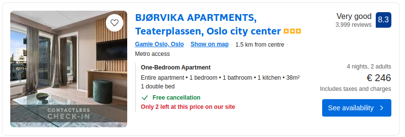 BJØRVIKA APARTMENTS, Teaterplassen, Oslo city center