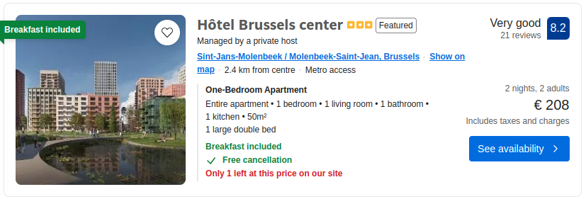Hôtel Brussels center
