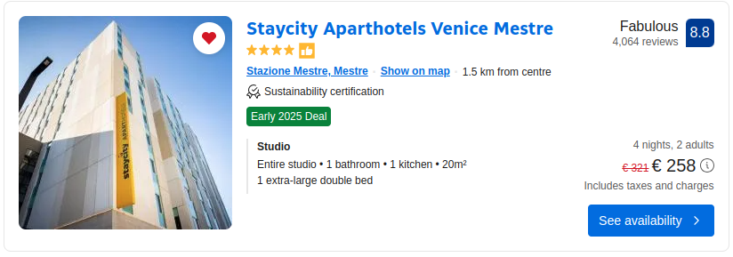 Staycity Aparthotels Venice Mestre