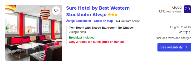 Sure Hotel by Best Western Stockholm Alvsjo